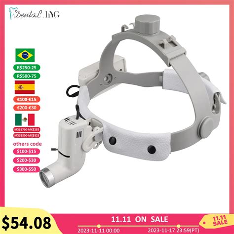 Dental LED Head Light Lamp Lupas Binoculares Ponto De Brilho Farol De