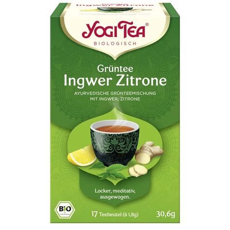 Yogi Tea Grüntee Ingwer Zitrone Bio Bio 30 6g ekomarkt de