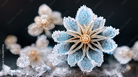 Abstract Ice Flower Wallpaper