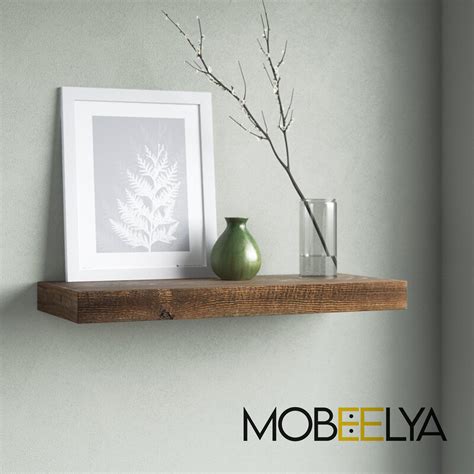 Floating Pine Wood Shelf, Modern Accessory Wall Decor, Decorative ...