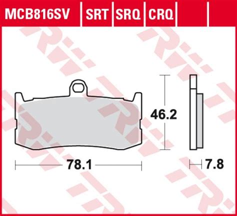 Trw Lucas Racing Bremsbelag Mcb Crq Hyper Carbon Brp