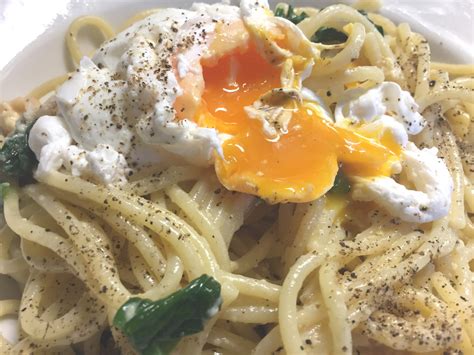 Spaghetti Spinat Carbonara Mit Pochiertem Ei Von Badegast1 Chefkoch De