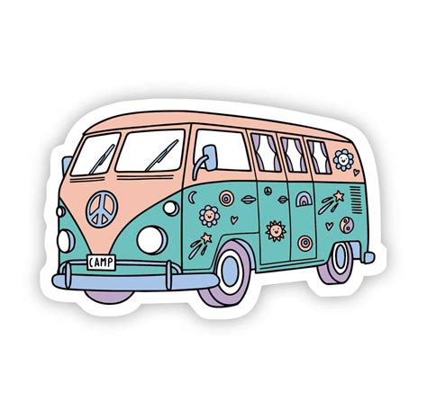 Hippie Van Sticker Vans Stickers Hippie Sticker Cool Stickers