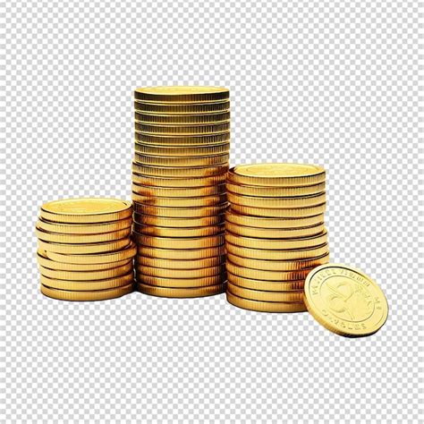 Premium Psd Gold Coin Stack Isolated On Transparent Background