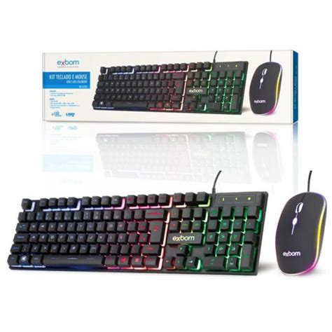 Kit Teclado E Mouse Fio Usb Led Rgb Abnt Ii Padr O Brasileira