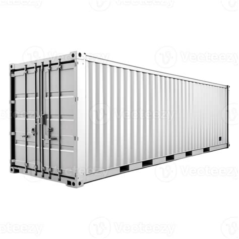 AI generated White Shipping Container Isolated on Transparent Background 35320496 PNG