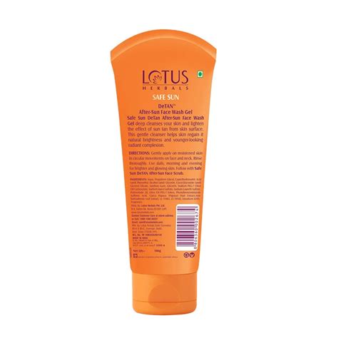 Lotus Herbals Safe Sun Detan After Sun Papaya And Aloe Vera Face Wash Gel