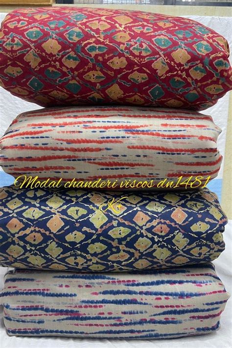 Viscose Rayon Cotton Modal Viscose Chanderi Foil Print Fabrics Floral