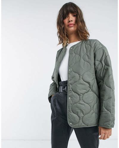 Mango Quilted Puffer Jacket In Green Lyst