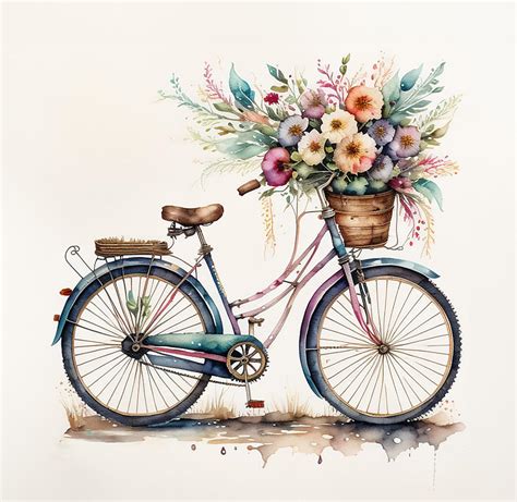 Bicycle And Flowers Digital Art By Roger Lighterness Fine Art America