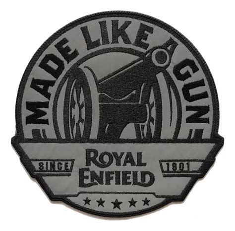 Parche Bordado Royal Enfield Made Like A Gun Reflectivo Cuotas