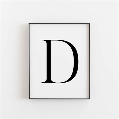 Home And Living Letter D Sign Letter D Nursery Decor Letter D Poster