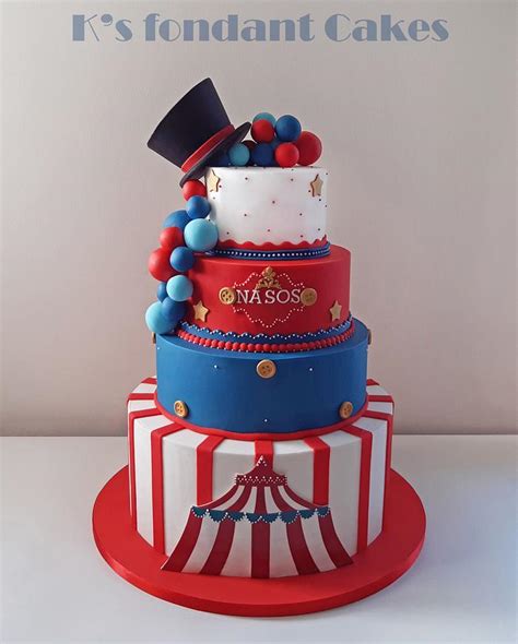 Circus Themed Cake Decorated Cake By K S Fondant Cakes Cakesdecor