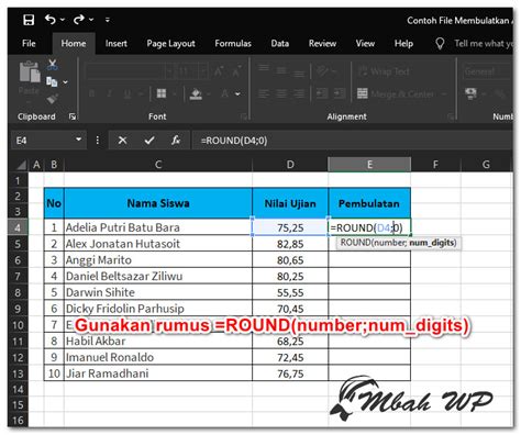 Cara Membulatkan Angka Di Excel