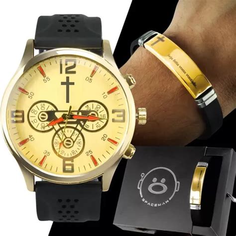 Kit De Reloj Dorado Para Hombre Con Pulsera Our Father Mercadolibre