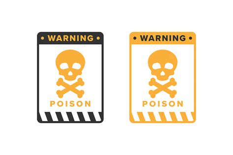 Poison Icon Vector Design Highly Toxic Material Hazard Icon Board Stok