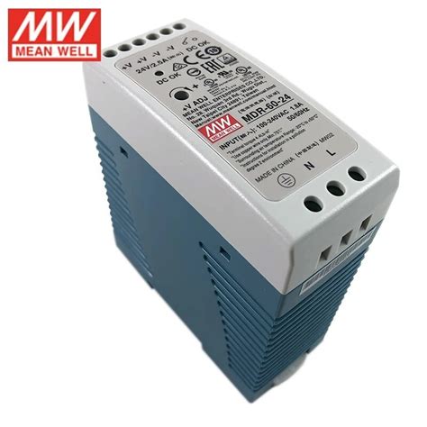 25j Original Mean Well Mdr 60 24 60w 24v Din Rail Switching Power