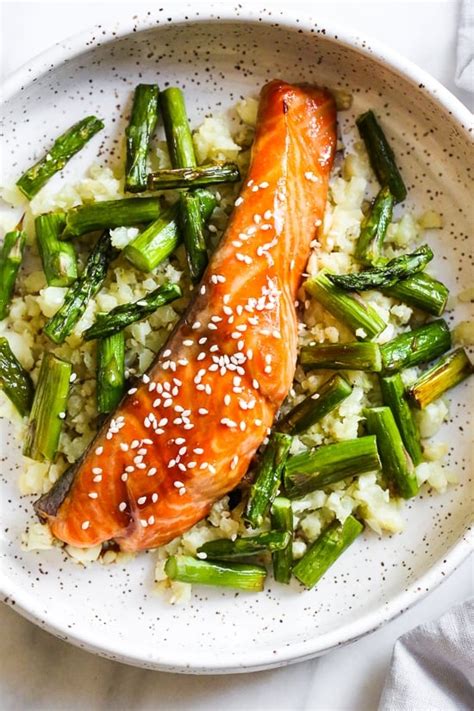 Honey Teriyaki Salmon With Cauliflower Rice Skinnytaste