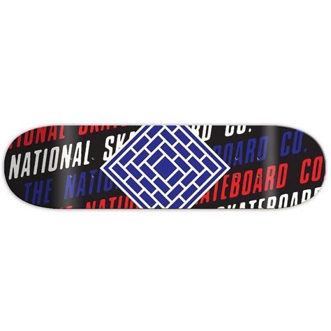 The National Skateboard Co Logo Slant Black Skateboard Deck 8