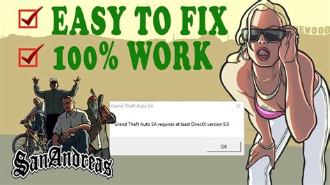 How To Fix Gta San Andreas Directx Not Working Directx Not Open