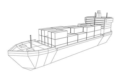 Ship Wireframe Im Genes De Stock De Arte Vectorial Depositphotos