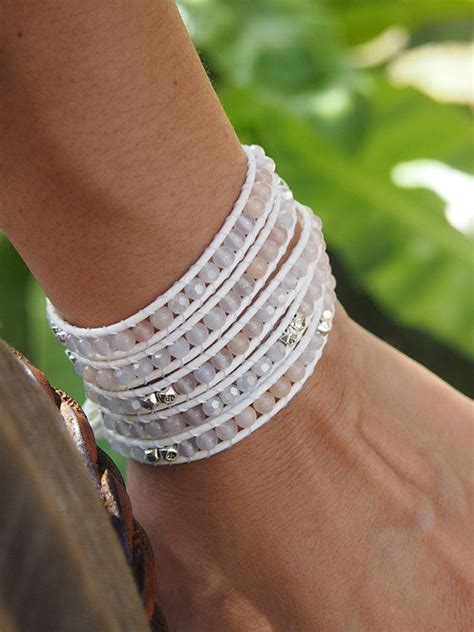 5 Times Wrap Bracelet White Stone Mix Wrap Bracelet Boho Bracelet