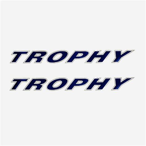 Bayliner Trophy Logo 45 Inch Royal Blue Silver Boat Decals Pair