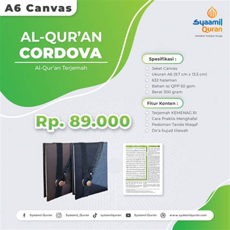 Jual Al Quran Terjemah Cordova A Canvas Rumah Syaamil Quran