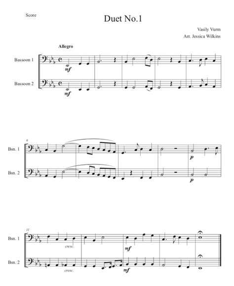 Intermediate Bassoon Duets In E Flat Major Digital Download Jdw Sheet Music