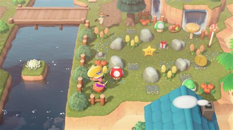 Some of the new Mario items look really cute in my stone garden ...