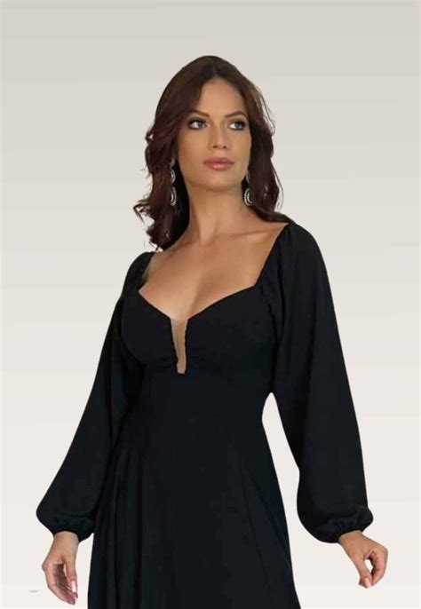 Comprar Vestido Longo Ombro A Ombro Preto Viviane Nm Nana Marie R