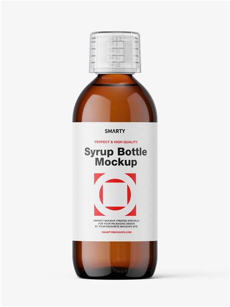 Syrup Bottle Mockup Amber Smarty Mockups