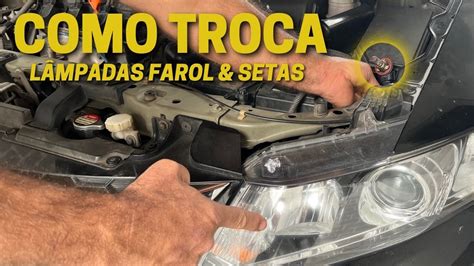 Como trocar lâmpadas do farol e setas Honda Civic YouTube