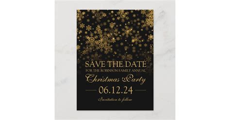 Christmas Party Save The Date Gold Sparkle Announcement Postcard Zazzle