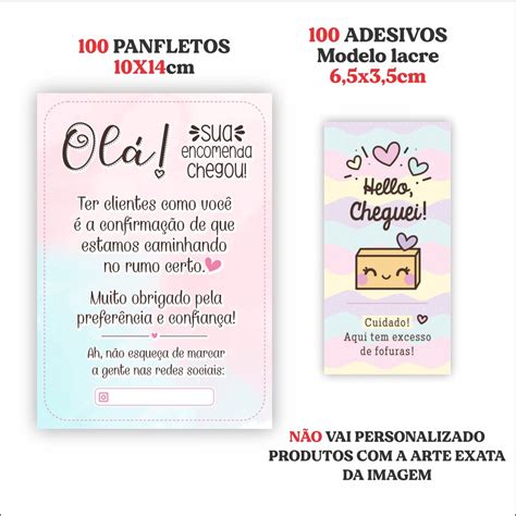 Kit Empreendedor Agradecimento Ao Cliente Panfletos Adesivo Modelo