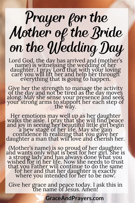 6 Loving Prayers For The Mother Of The Bride Grace And Prayers