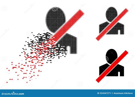 Disappearing And Halftone Dotted Blacklisted Man Icon Stock Vector