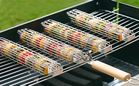 Amazon Grill Baskets For Outdoor Grill Kabob Grilling Basket Set