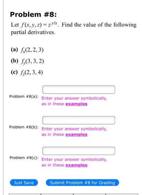 Solved Problem 8 Let Fxyzzyx Find The Value Of The