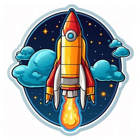 Premium AI Image Vector Rocket Sticker Design