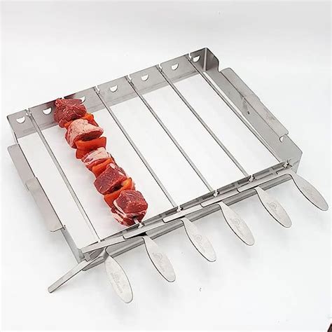 Bbq Dragon Domino Style Shish Kabob Skewers And Rack Set