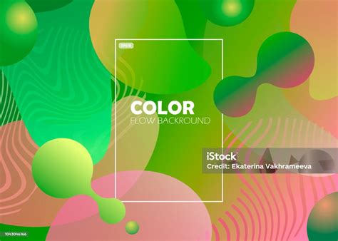 Colorful Geometric Background Pattern Fluid Shapes Composition With Trendy Gradients Stock