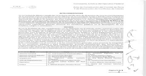 Pdf Consejería Jurídica Del Ejecutivo Federal Acta De · Administración Y De Finanzas