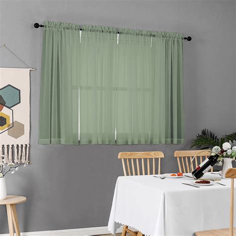 Ovzme Sheer Curtain Set Of Window Curtain Treatment For Living Room