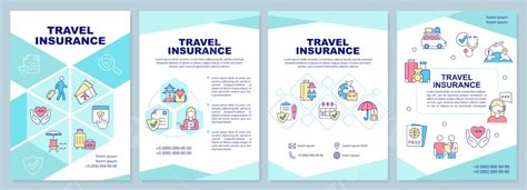 Travel Insurance Turquoise Brochure Template Poster Template Download On Pngtree