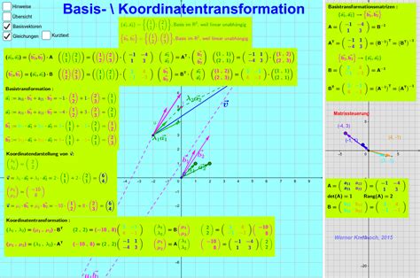 Basis Koordinatentransformation Im R Geogebra