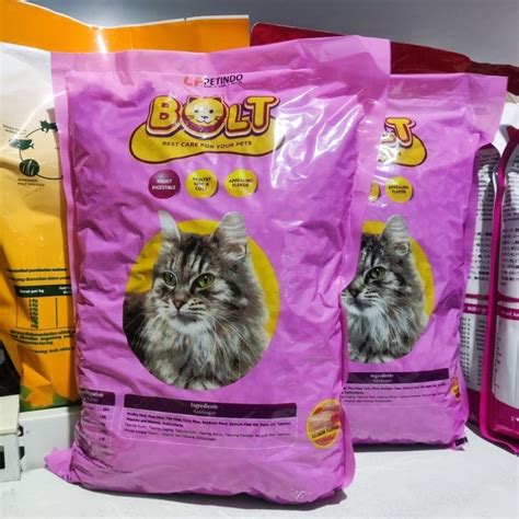 Jual Makanan Kucing Bolt Cat Food Salmon Repack 800gr Shopee Indonesia