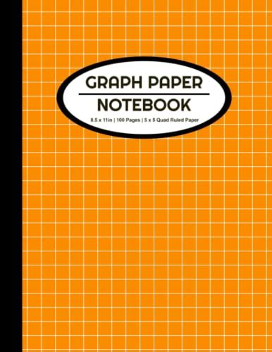 Graph Paper Notebook Orange Color Grid Paper Notebook Graph Paper