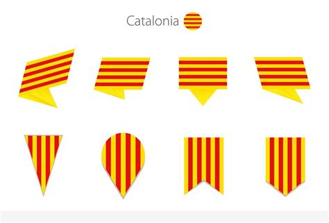 Catalonia national flag collection, eight versions of Catalonia vector ...