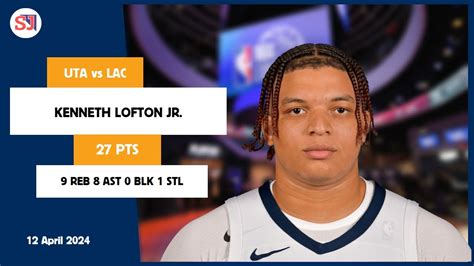 Kenneth Lofton Jr Pts Reb Ast Blk Stl Vs Lac Apr